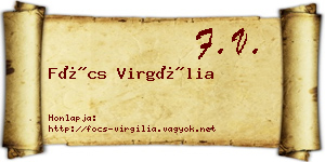 Föcs Virgília névjegykártya